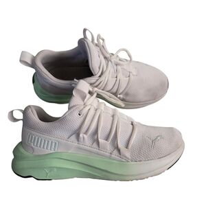 Puma White and Mint Green  Soft Ride Sneakers 6
